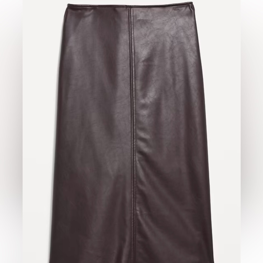 Faux Leather maxi skirt maroon